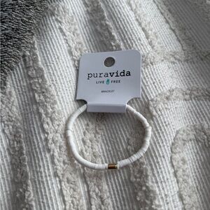 Pura Vida Gold Accent White Bracelet